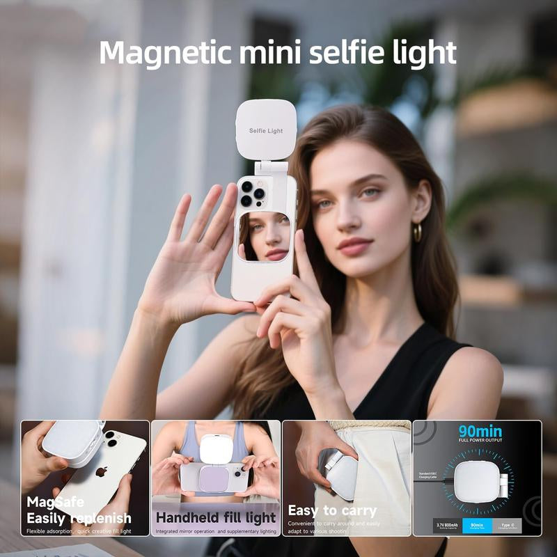 Illuminate Your Selfies: The Ultimate Smartphone Magnetic Selfie Light with 360° LED Ring and Tripod for Flawless Makeup, Photography, and Live Streaming